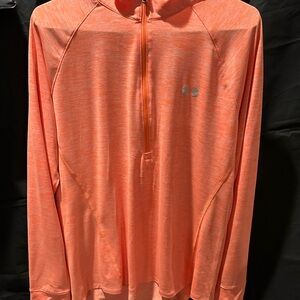 Under Armour Orange Sweatshirt with Zipper and Stand-Up Collar